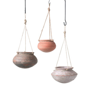 Hanging Clay Pot with Jute Hanger