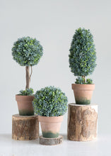 Load image into Gallery viewer, 4-1/4&quot; Round x 11&quot;H Faux Boxwood Single Ball Topiary in Clay Pot